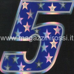 Adesivo 4R numero con stelle ad effetto olografico