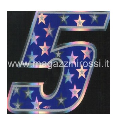 Adesivo 4R numero con stelle ad effetto olografico Adesivo 4R numero con stelle ad effetto olografico