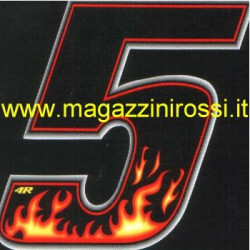 Adesivo 4R numero con fiamme ad effetto olografico