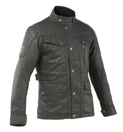 Giacca da moto M-Tech Steve nera in cotone spalmato