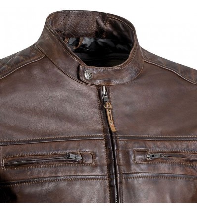 Giacca da moto in pelle Ixon Torque impermeabile marrone Giacca da moto in pelle Ixon Torque impermeabile marrone