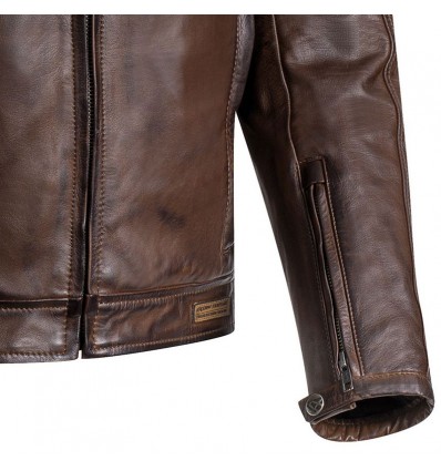 Giacca da moto in pelle Ixon Torque impermeabile marrone Giacca da moto in pelle Ixon Torque impermeabile marrone