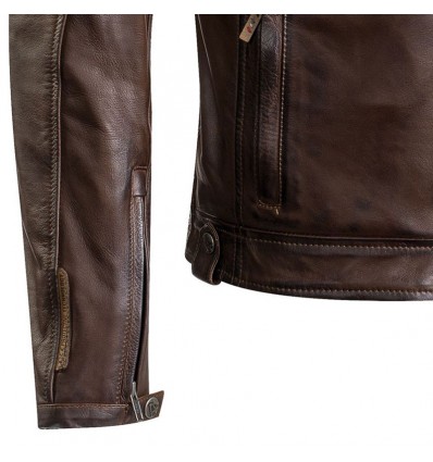 Giacca da moto in pelle Ixon Torque impermeabile marrone Giacca da moto in pelle Ixon Torque impermeabile marrone