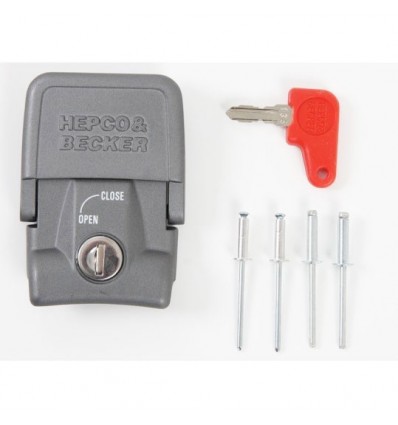 Serratura argento completa Hepco & Becker per borse laterali Gobi Serratura argento completa Hepco & Becker per borse laterali Gobi