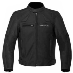Giacca da moto in pelle M-Tech J.Sonic nera