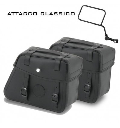 Valigie laterali in pelle Hepco & Becker Rugged nere 24 litri attacco Cutout Valigie laterali in pelle Hepco & Becker Rugged nere 24 litri attacco Cutout