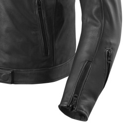 Giacca da moto in pelle Revit Nova Vintage nera e verde Giacca da moto in pelle Revit Nova Vintage nera e verde