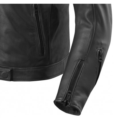 Giacca da moto in pelle Revit Nova Vintage nera e verde Giacca da moto in pelle Revit Nova Vintage nera e verde