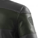 Giacca da moto in pelle Revit Nova Vintage nera e verde Giacca da moto in pelle Revit Nova Vintage nera e verde