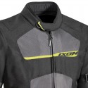 Giacca da moto Ixon Raptor nera, grigia e giallo fluo