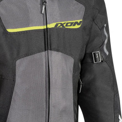 Giacca da moto Ixon Raptor nera, grigia e giallo fluo