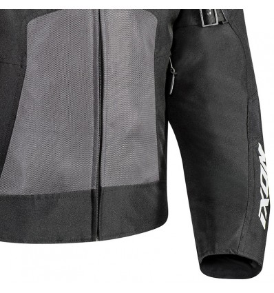 Giacca da moto Ixon Raptor nera, grigia e giallo fluo