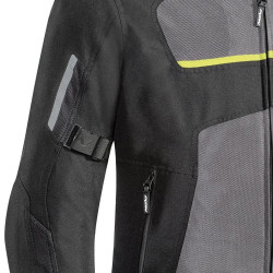 Giacca da moto Ixon Raptor nera, grigia e giallo fluo
