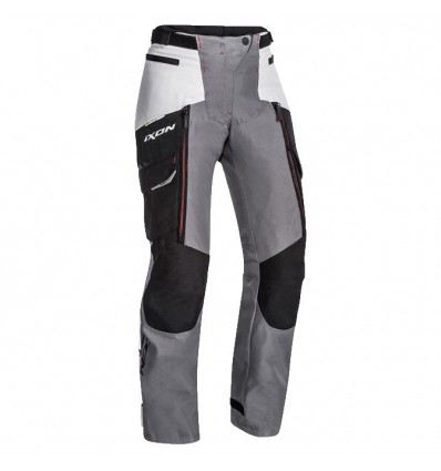 Pantaloni donna tecnici da moto Ixon modello Sicilia neri, grigi e rossi