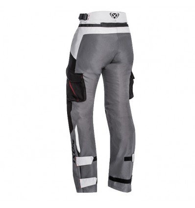 Pantaloni donna tecnici da moto Ixon modello Sicilia neri, grigi e rossi Pantaloni donna tecnici da moto Ixon modello Sicilia neri, grigi e rossi