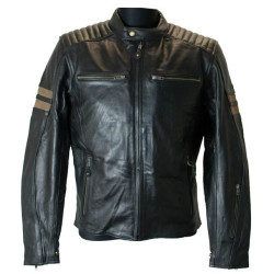 Giacca da moto in pelle Moore Legend nera Giacca da moto in pelle Moore Legend nera