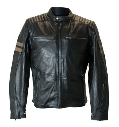 Giacca da moto in pelle Moore Legend nera Giacca da moto in pelle Moore Legend nera