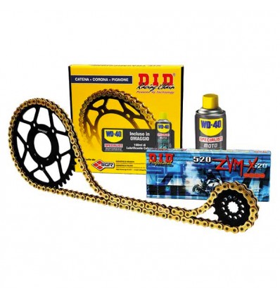 Kit catena corona e pignone DID per Ducati 749, 749R e 749S Kit catena corona e pignone DID per Ducati 749, 749R e 749S