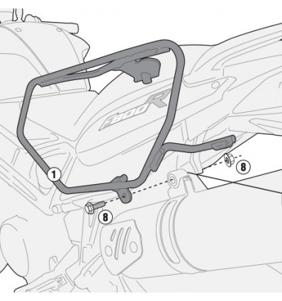 Telaietti laterali Givi TE5118 per borse morbide su BMW F800R e F800GT Telaietti laterali Givi TE5118 per borse morbide su BMW F800R e F800GT