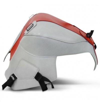 Copriserbatoio Bagster per BMW F800R 12-14 in similpelle grigio chiaro e rosso