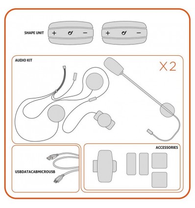 Interfono da casco Bluetooth Cellular Line Shape doppio Interfono da casco Bluetooth Cellular Line Shape doppio
