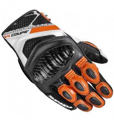 Guanti da moto Spidi X4 Coupé neri, bianchi e arancio