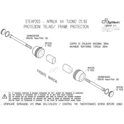 Tamponi paratelaio Lightech per Aprilia Tuono V4 11-17 Tamponi paratelaio Lightech per Aprilia Tuono V4 11-17