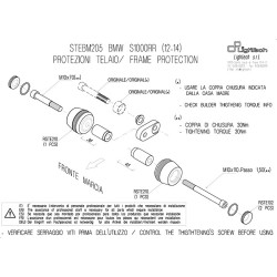 Tamponi paratelaio Lightech per BMW S1000RR / HP4 12-14 Tamponi paratelaio Lightech per BMW S1000RR / HP4 12-14