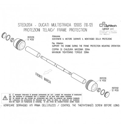 Tamponi paratelaio Lightech per Ducati Multistrada 1200 10-12 Tamponi paratelaio Lightech per Ducati Multistrada 1200 10-12