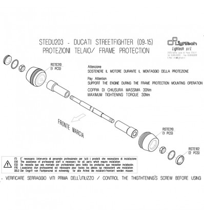Tamponi paratelaio Lightech per Ducati Streetfighter 09-15 Tamponi paratelaio Lightech per Ducati Streetfighter 09-15