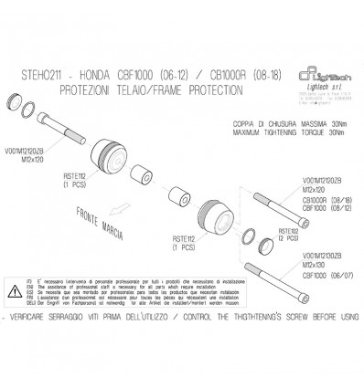 Tamponi paratelaio Lightech per Honda CB 100 R 08-17 e CBF 1000 06-12 Tamponi paratelaio Lightech per Honda CB 100 R 08-17 e CBF 1000 06-12