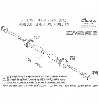 Tamponi paratelaio Lightech per Honda CB 500 F 13-16 Tamponi paratelaio Lightech per Honda CB 500 F 13-16
