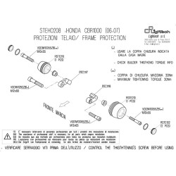 Tamponi paratelaio Lightech per Honda CBR 1000 RR 06-07 Tamponi paratelaio Lightech per Honda CBR 1000 RR 06-07