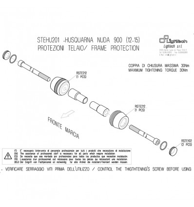 Tamponi paratelaio Lightech per Husqvarna Nuda 900 12-15 Tamponi paratelaio Lightech per Husqvarna Nuda 900 12-15