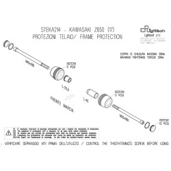 Tamponi paratelaio Lightech per Kawasaki Z650 2017 Tamponi paratelaio Lightech per Kawasaki Z650 2017