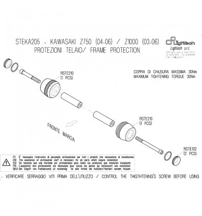Tamponi paratelaio Lightech per Kawasaki Z750 04-06 e Z1000 03-06 Tamponi paratelaio Lightech per Kawasaki Z750 04-06 e Z1000 03-06