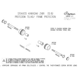 Tamponi paratelaio Lightech per Kawasaki ZX6R 13-17 Tamponi paratelaio Lightech per Kawasaki ZX6R 13-17