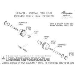 Tamponi paratelaio Lightech per Kawasaki ZX10R 08-10 Tamponi paratelaio Lightech per Kawasaki ZX10R 08-10