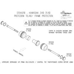 Tamponi paratelaio Lightech per Kawasaki ZX10R 11-17 Tamponi paratelaio Lightech per Kawasaki ZX10R 11-17