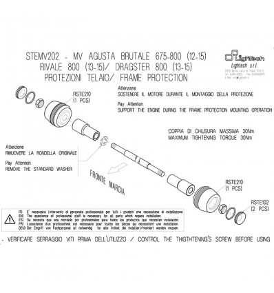 Tamponi paratelaio Lightech per MV Agusta Brutale 675 / 800, Dragster 800 e Rivale 800 Tamponi paratelaio Lightech per MV Agusta Brutale 675 / 800, Dragster 800 e Rivale 800