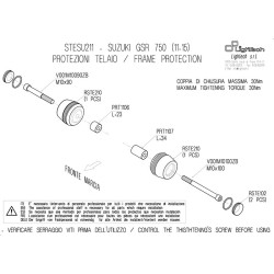 Tamponi paratelaio Lightech per Suzuki GSR 750 11-16 Tamponi paratelaio Lightech per Suzuki GSR 750 11-16