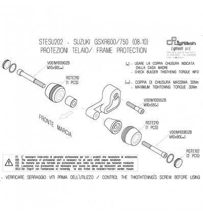 Tamponi paratelaio Lightech per Suzuki GSXR 600 / 750 08-10 Tamponi paratelaio Lightech per Suzuki GSXR 600 / 750 08-10