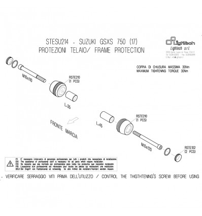 Tamponi paratelaio Lightech per Suzuki GSX-S 750 2017 Tamponi paratelaio Lightech per Suzuki GSX-S 750 2017