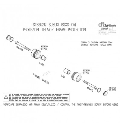 Tamponi paratelaio Lightech per Suzuki GSX-S 1000 15-17