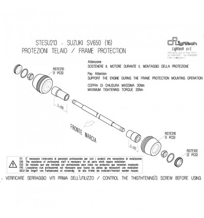 Tamponi paratelaio Lightech per Suzuki SV 650 16-17 Tamponi paratelaio Lightech per Suzuki SV 650 16-17