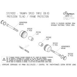 Tamponi paratelaio Lightech per Triumph Speed Triple 1050 08-10 Tamponi paratelaio Lightech per Triumph Speed Triple 1050 08-10