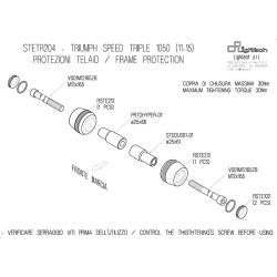 Tamponi paratelaio Lightech per Triumph Speed Triple 1050 11-16 Tamponi paratelaio Lightech per Triumph Speed Triple 1050 11-16