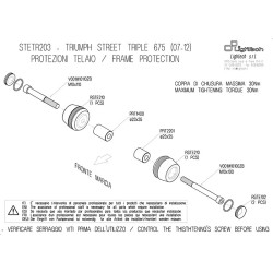 Tamponi paratelaio Lightech per Triumph Street Triple 675 / 675R 07-12 Tamponi paratelaio Lightech per Triumph Street Triple 675 / 675R 07-12