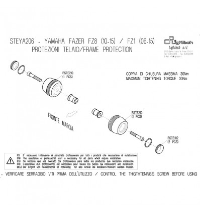 Tamponi paratelaio Lightech per Yamaha FZ1 06-15 e FZ8 10-15 Tamponi paratelaio Lightech per Yamaha FZ1 06-15 e FZ8 10-15