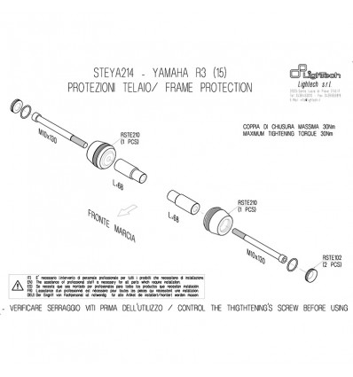 Tamponi paratelaio Lightech per Yamaha MT-03 300 15-16 e R3 15-16 Tamponi paratelaio Lightech per Yamaha MT-03 300 15-16 e R3 15-16